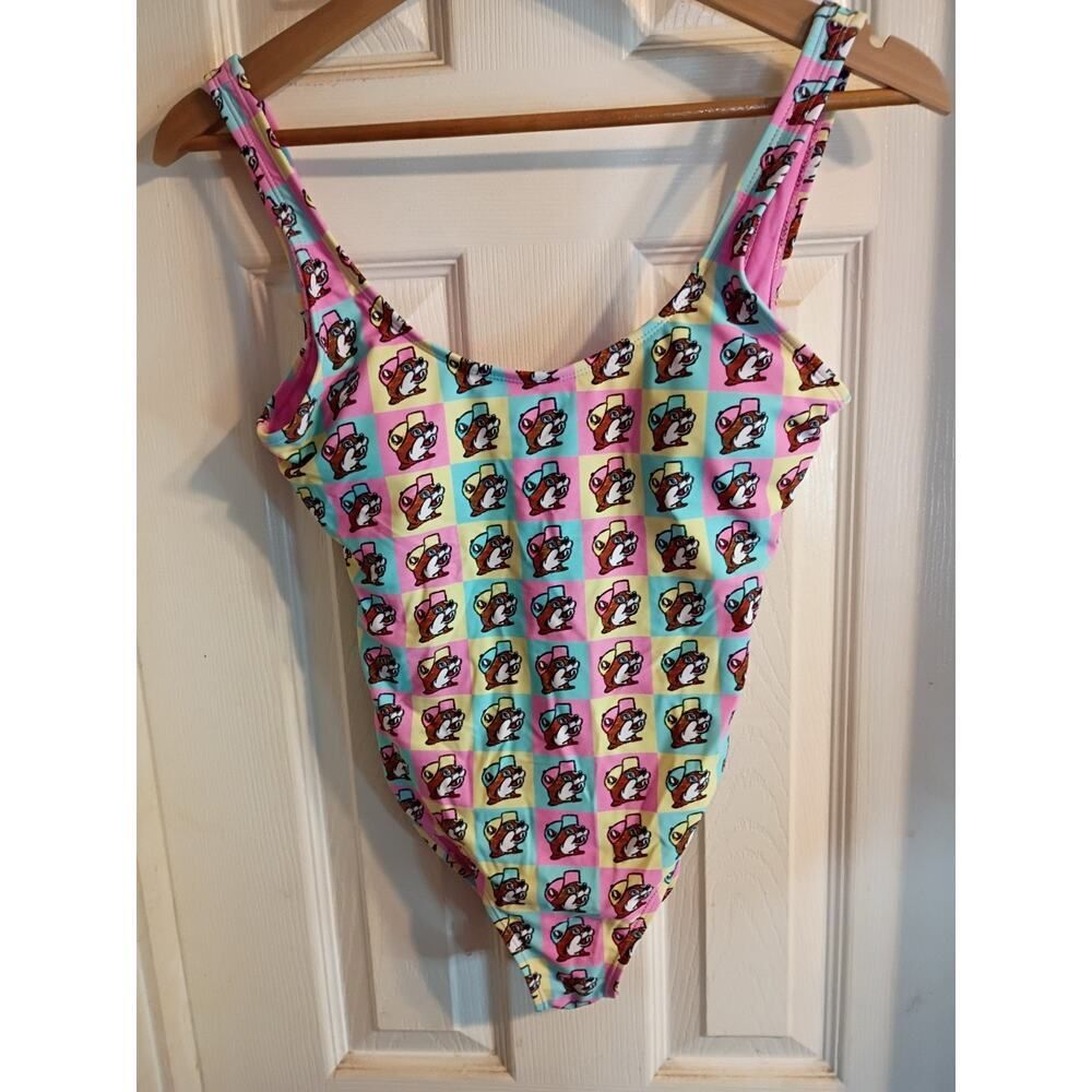 Bucees One Piece Swimsuit Pink Beavers Sz S Beach Pool